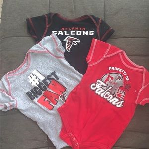 3 NFL Atlanta falcon onesie. Size 18 months